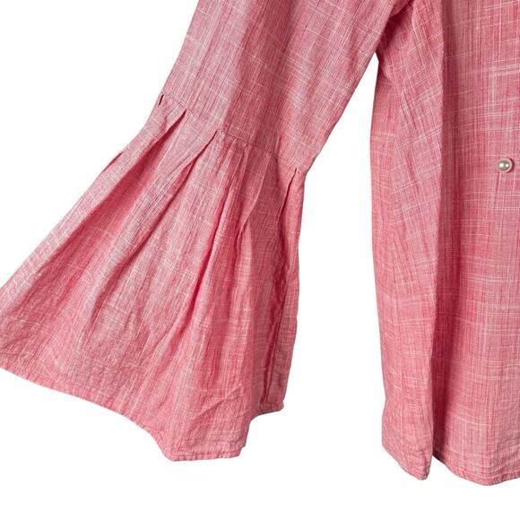 Beach Lunch Lounge Collection Womens Pink Cotton Top Pearl Embellishments Medium - Picture 5 of 10